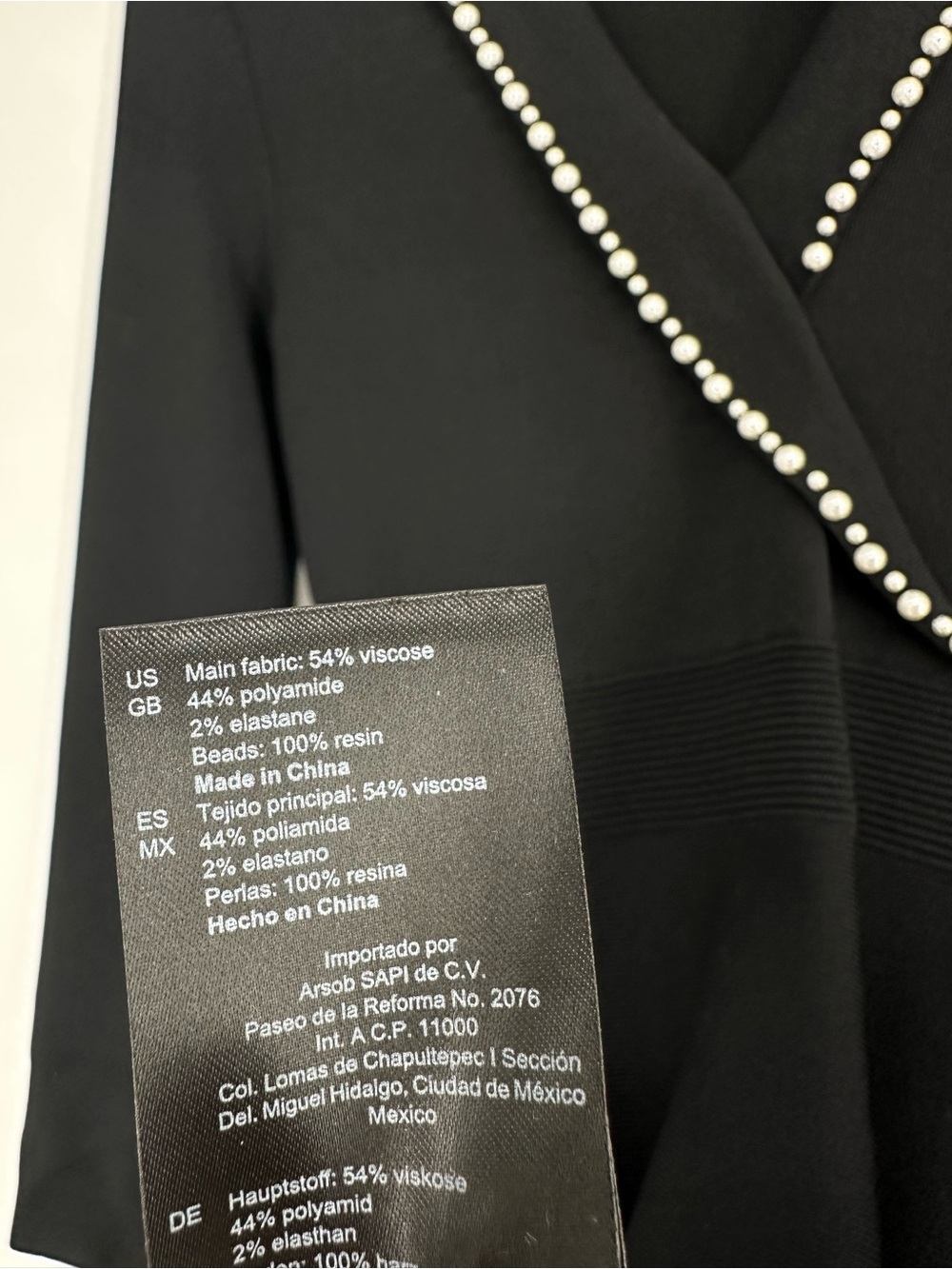 Sandro Paris Pearl Lapel Long Sleeve Fit & Flare Sweater Mini Dress - Black - Picture 16 of 16